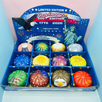 Jouets Squishy Fête de l'Indépendance des États-Unis, Forme de Boulette Patriotique, Boule Anti-Stress en PU à Remontée Lente, Jouets Fidget pour Fête et Pendentif