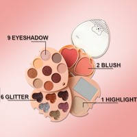 Palette de fards à paupières multi-couleurs au design nouveau, imperméable, longue tenue, effet métallique, pailleté, mat, satiné, blush