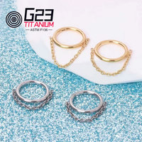 Anneau de Septum en titane 16G, anneau de nez, anneau de Cartilage, clou, boucles d'oreilles, Piercing, bijoux, ASTM F136