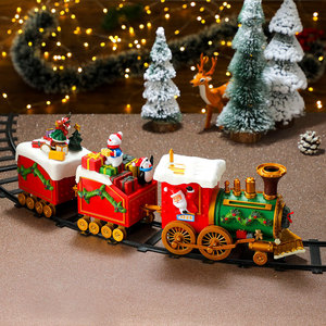 Vía de tren navideña con un diámetro de 1,35 metros, decoraciones para árboles de Navidad, decoraciones de ambiente, regalos de Navidad - Product Image 3