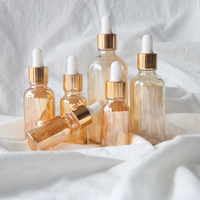 Flacon compte-gouttes en verre ambré transparent personnalisé de 5 ml, 10 ml, 15 ml, 20 ml, 30 ml (1 oz, 2 oz) pour huile essentielle, sérum ou huile, vide