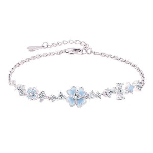 أقراط نسائية جميلة مرصعة من SongYi طقم قلادة سوار وردي من المينا زهر الكرز تشيكوسلوفاكيا زهرة من الذهب الوردي لؤلؤ المياه العذبة - Product Image 2