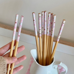 Palillos de Bambú Yuanjin con Diseño de Dibujos Animados, Redondos, para Uso Diario, Novedad 2024 - Product Image 4