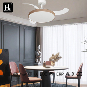 Bestselling product: 42 inch invisible blade <b>ceiling</b> fan <b>light</b> with white and black decorative lampshade for home use - Product Image 3