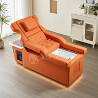 Chaise de salon de luxe inclinable, dossier électrique réglable, levage, lavage de cheveux, bain de pieds, massage thaïlandais, lit de spa pour la tête