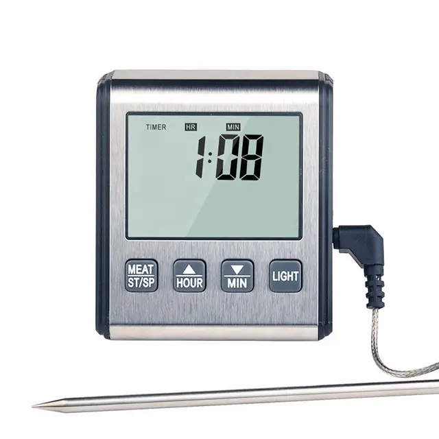 Termometer Barbeku dengan Fungsi Timer dan Alarm Termometer Makanan
