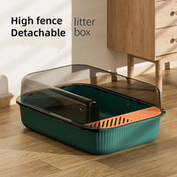 Caja de Arena para Gatos XL Rectangular Portátil, Material Plástico, Fácil de Limpiar, Contenedor Práctico para Arena de Mascotas para Gatos de Interior
