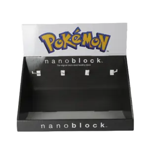 कस्टम Recyclable खुदरा खूंटे के साथ काउंटर स्टैंड बॉक्स Nanoblock टेबल प्रदर्शन रैक हुक PDQ गत्ता गत्ते का डिब्बा काउंटर शीर्ष प्रदर्शन