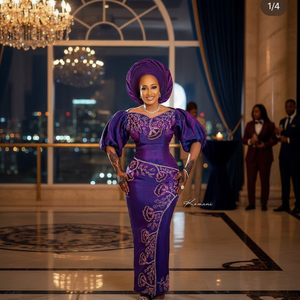 High-quality Tailor Premium Luxury Boutique Mermaid Silhouette Strapless Pleated Diagonal Slit Floor-length Beaded Evening Dress - Product Image 2