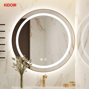Kidoir Miroir de bain rond simple de luxe avec miroir à led intelligent pour salle de bain avec interrupteur tactile Miroir de bain mural intelligent - Product Image 1