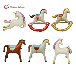 Palloncino in Mylar Opaco a Forma di <span class=keywords><strong>Unicorno</strong></span> e Cavallo a Dondolo, Decorazione per Feste di Compleanno per Bambini, Palloncino ad Elio - Product Image 1