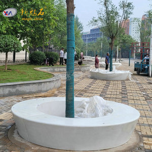 Nuevo Banco de Hormigón Redondo Personalizado Magic Stone GRC para Árboles, Hormigón con Acabado Natural, 3 cm de Espesor, Asientos para Paisajismo Urbano - Product Image 1