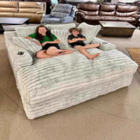 Nuevo sofá de doble asiento de muebles para el hogar segmentados modulares de pana a rayas gruesas con sofá cama grande Ted para sala de estar