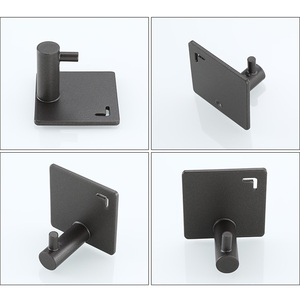 <b>Adhesive</b> Wall-Mounted Iron Gray Clothes <b>Hook</b> for Bathroom-Modern Single Punch-Free Installation - Product Image 5