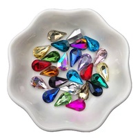 Lan Guang Vente en gros Strass en cristal goutte d'eau 5*8mm à dos pointu, perles fantaisie en verre de haute qualité sans nickel pour ongles