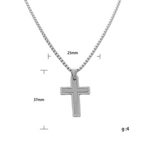Stainless Steel <b>Cross</b> Pendant Men's Necklace Geometric Design Gift Jewelry 120147 - Product Image 5