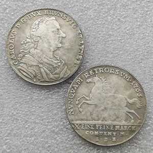 1765 GERMANIA I.D.B THALER Monete commemorative in stile antico, regali, decorazioni per la casa - Product Image 1