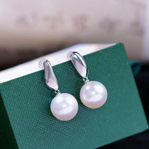 Accessoires en argent S925 pour la création de bijoux, boucles d'oreilles en argent tendance avec perles rondes de 9 à 13 mm, plateau vide pour boucles d'oreilles 22309 - Product Image 5