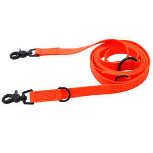 Conjunto de <span class=keywords><strong>collar</strong></span> y correa para perro de nailon naranja neón personalizable al por mayor con revestimiento de PVC con patrón sólido de características separables - Product Image 4
