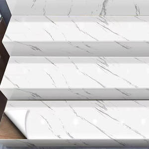 Rollos de vinilo de PVC autoadhesivos para suelo de mármol mate 3D resistente al agua, papel pintado blanco antideslizante para Baño - Product Image 5