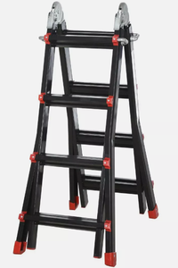 Petite échelle pliante géante en aluminium <span class=keywords><strong>de</strong></span> 150kg marches d'échelle argentée multi-positions avec design moderne - Product Image 3