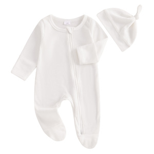 Conjunto <span class=keywords><strong>de</strong></span> Mameluco <span class=keywords><strong>de</strong></span> Bebé <span class=keywords><strong>de</strong></span> Tela Suave Tipo Waffle con Gorro <span class=keywords><strong>a</strong></span> Juego y Cremallera, Traje <span class=keywords><strong>de</strong></span> Dormir y Juego para Bebés <span class=keywords><strong>de</strong></span> <span class=keywords><strong>0</strong></span> <span class=keywords><strong>a</strong></span> 12 <span class=keywords><strong>Meses</strong></span> - Product Image 2