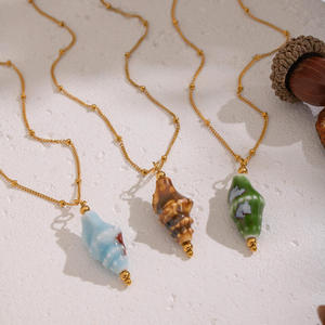 Collier pendentif de mode pour femme, bijoux fins, ensemble de colliers en acier inoxydable, bijouterie en résine - Product Image 3