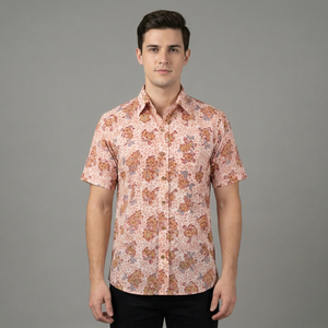 Chemise à manches courtes pour homme en popeline imprimée 100% coton, anti-plis, respirante, écologique, séchage rapide, décontractée, boutonnée, avec poche, ODM - Product Image 1