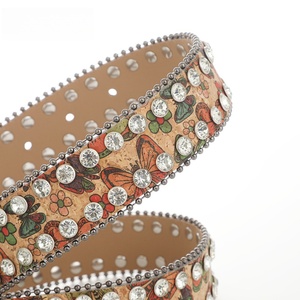 Venta al por mayor Vintage Punk estilo <span class=keywords><strong>Simon</strong></span> Diamante tachonado cinturón de gran tamaño cráneo hebilla con brillantes diamantes de imitación Bling estilo vaquera - Product Image 6
