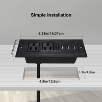 Multiprise encastrable avec station de charge dissimulée, protection contre les surtensions multiples et rallonge électrique