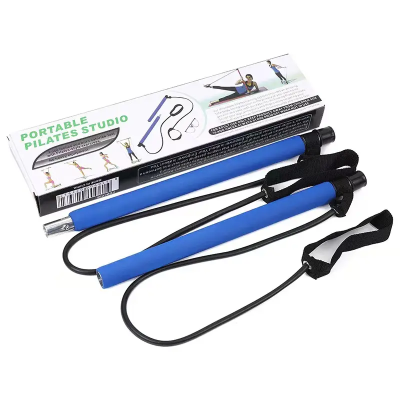 SNBO tragbarer Yoga-Pilates-Stick-Kit multifunktionaler Fitness-Stick mit Widerstandsband Sport-Stick
