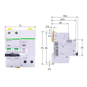 Disjoncteur miniature Schneider MCB IC65N/<span class=keywords><strong>IC60N</strong></span> 20A 32A 40A 63A <span class=keywords><strong>2P</strong></span> 3P avec protection contre les fuites à un prix abordable - Product Image 4
