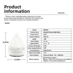 โคมไฟตั้งโต๊ะ LED อัจฉริยะแบบชาร์จไฟได้ พร้อมลำโพงเพลง รูปภูเขา<span class=keywords><strong>หิมะ</strong></span> ไฟกลางคืน LED รูปภูเขาไฟ สำหรับเด็ก ใช้ในห้องนอน - Product Image 5