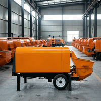 Pompe à béton portable montée sur remorque avec moteur diesel 40m³/h, pompe de ligne à couple élevé pour la construction de fondations et de ponts