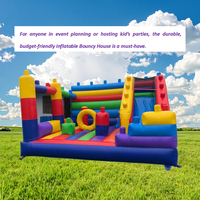 Castillo Inflable Comercial Combinado con Tobogán, Parque Temático Inflable con Personajes de Dibujos Animados para Patio de Juegos al Aire Libre