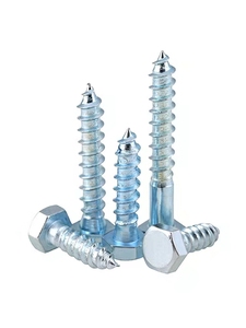 Vis à <span class=keywords><strong>bois</strong></span> à tête hexagonale en acier au carbone zingué de haute qualité DIN 571, goujons de fixation de la taille M6 à M16 pour la construction en <span class=keywords><strong>bois</strong></span> - Product Image 1