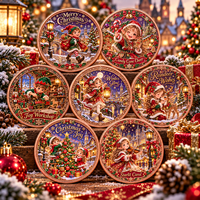 Pièce de monnaie commémorative de Noël personnalisée en cuivre pur 999 de 1 oz, décorée en relief 3D, imprimée UV, pour collection et souvenir, avec boîte cadeau