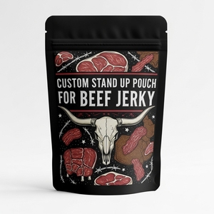 Custom Printed Matte Stand Up Zipper Bags High Barrier Food Grade <b>Laminated</b> Packaging for Beef Jerky Dried Snacks & Pet Treat - Product Image 1