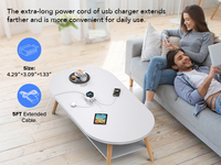 Station de charge USB-C HNT 125W à 6 ports, chargeur de bureau rapide avec câble d'extension AC de 1,5 m, sans fil pour Apple Watch et iPhone