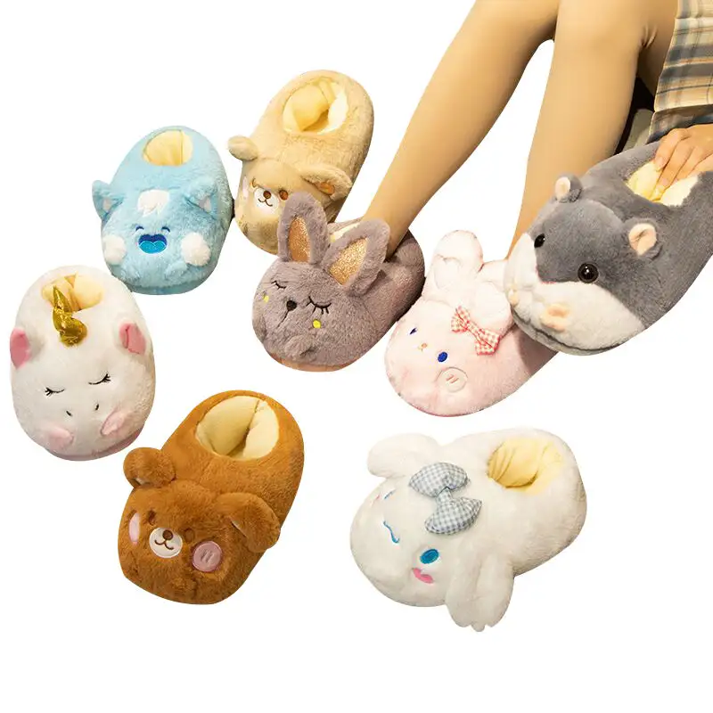 Custom wholesale animal slippers for women home slippers wholesale cotton slide slipper for kids
