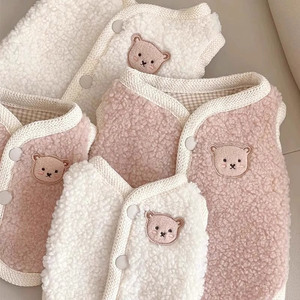 Warme fleece teddybeer hondenjumpsuit schattige puppykleding met knopen winter dikke huisdieroutfit zachte pluche huisdierkleding - Product Image 4