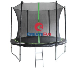 <span class=keywords><strong>Trampoline</strong></span> d'extérieur pour enfants CreateFun avec cadre coloré, construction en PP/PVC/acier, <span class=keywords><strong>filet</strong></span> de sécurité droit et design rond - Product Image 4