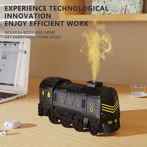 เครื่องเพิ่มความชื้นในอากาศรูปทรงรถไฟ พร้อมไฟกลางคืน พอร์ต USB ขนาดเล็ก พกพาสะดวก ใช้เป็นเครื่องกระจายกลิ่นหอมสำหรับห้องนอน เหมาะสำหรับเป็นของขวัญ - Product Image 1