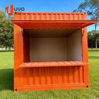 Café conteneur préfabriqué personnalisé de 10 pieds Unité de vente au détail modulaire Kiosque à café mobile compact Bâtiment commercial extérieur