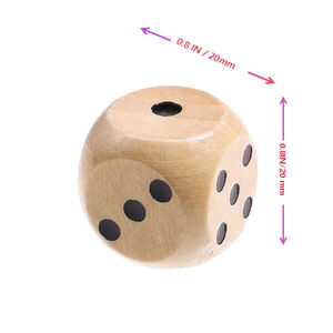 20mm dés en bois 6 faces 0.8 pouces dés noirs et usine de roi coloré faire des dés d'histoire dés de roi en bois - Product Image 1
