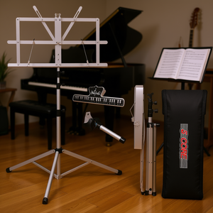 Soporte de música portátil, trípode plegable ajustable con bolsa de transporte para partituras, material de hierro - Product Image 2