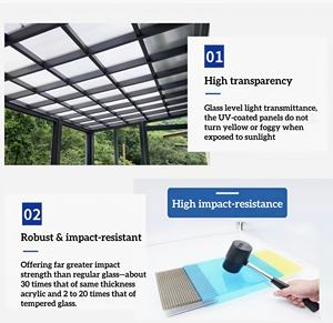 폴리 카보네이트 시트 헛간 플라스틱 패널 채광창 온실 지붕 재료 멀티 벽 자외선 증거 지붕 PC 중공 시트 - Product Image 3