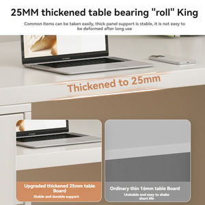 Escritorio de computadora doble estilo crema Escritorio de <span class=keywords><strong>estudio</strong></span> en casa para estudiantes escritorio simple <span class=keywords><strong>con</strong></span> cajón - Product Image 3