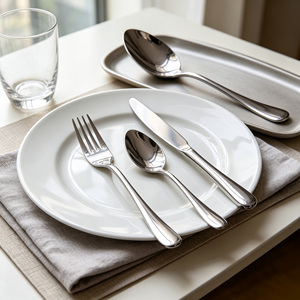 Cuchillos, Tenedores y Cucharas de Acero Inoxidable 1010, Cubertería Moderna para Carne, Puntas Reforzadas, Aptos para Lavavajillas, Artículos para Camping - Product Image 6