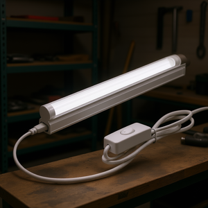 Lampe LED d'atelier 4FT 2200lm 6500K Blanc Froid T5 Intégrée Monobloc avec Cordon et Interrupteur Électrique ON/OFF pour Atelier et Garage - Product Image 2